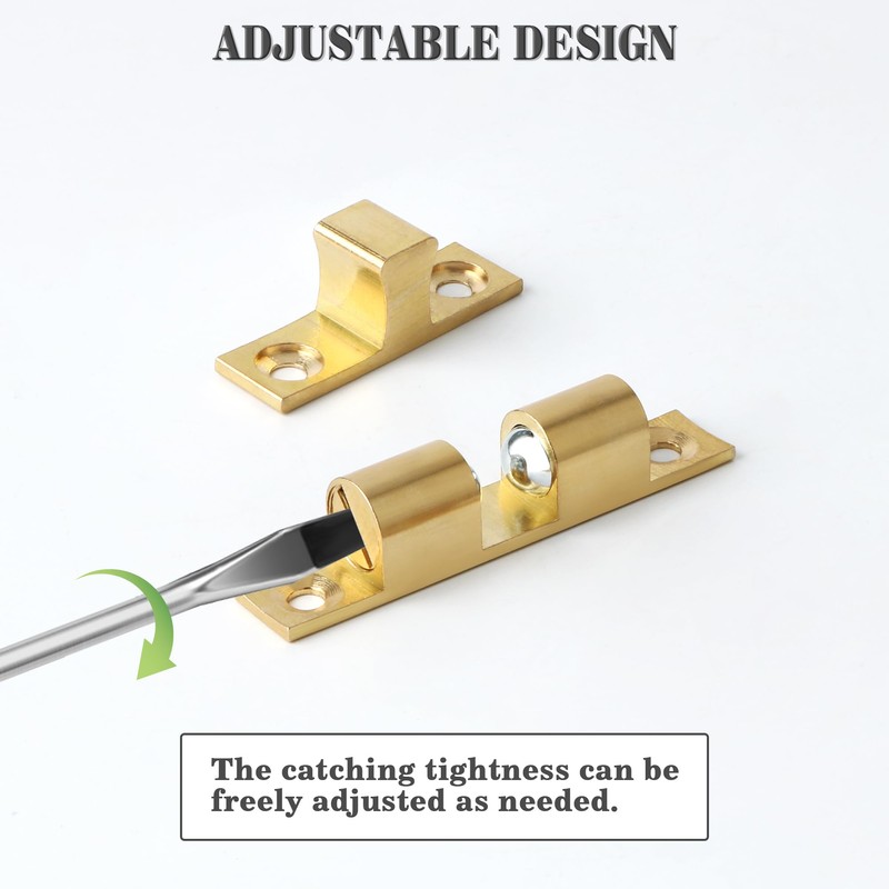 Alise Double Roller Catch Cabinet Latches,Adjustable Double Ball Tension Roller