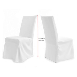 TexDeko Universal Chair Cover Paris Model Washable Opaque Durable Chair Cover Premium Quality Made in EU White