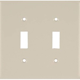 Power Gear Double Toggle Switch Wallplate, Unbreakable Nylon, Light Switch Wall Plate Replacement, Ivory, 54391