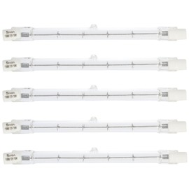 Simba Lighting Halogen R7S 118mm T3 150W Dimmable 1500lm (5 Pack) J Type Linear Double Ended Floodlight Bulb 360° Beam Angle 120V for Work, Security, Landscape Lights, Floor Lamps, Warm White 2700K