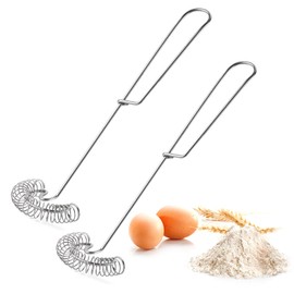 2 Stück Spiralbesen Edelstahl,Spiralschneebesen Mini,Edelstahl Schneebesen Flach,Handschneebesen,Hochwertiger Saucenbesen,Schneebesen Spiralbesen Set für Mischen Schlagen Aufschäumen Milch Eier Cream