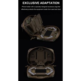 AZB Tactical Vest Phone Holder with Accessory Bag, Universal Phone Chest Mount for Screen Size 4.7"-6.7"