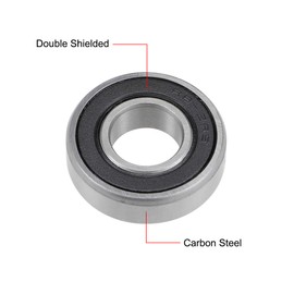 sourcing map R8RS Deep Groove Ball Bearings Z2 1/2 X 1-1/8 X 5/16inch Double Sealed Carbon Steel 5pcs