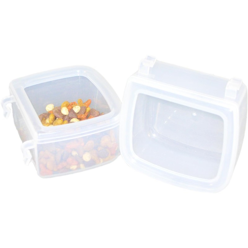 DryFur Pet Carrier Food Water Dish - Clear- Spill Resistant