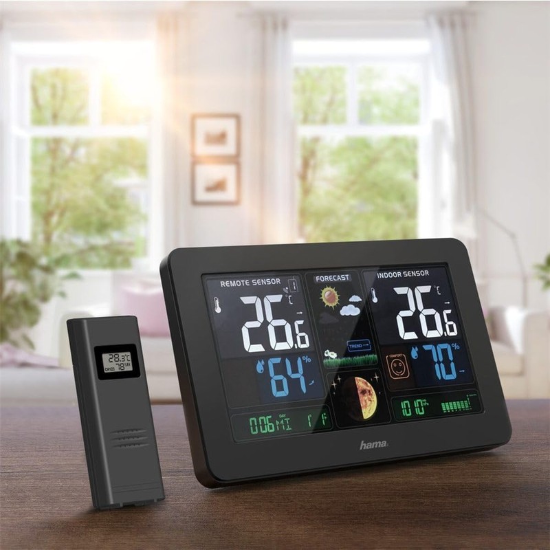 Hama Premium Colour Weather Station with USB Charging Function