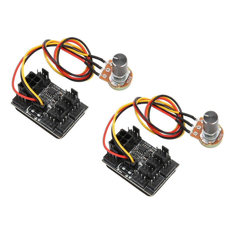 2 Pcs PC Fan Controller 3 Pin 4 Pin Fan