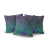 ONGING Decorative Throw Pillow Case Purple and Teal Blooming Peacock