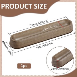 BENECREAT Walnut Wood Pen Tray, Long Oval Wooden Pencil Holder, Wooden Desktop Organizer Rest, Office and School Supplies, Gift for Student Teacher Writer(Coffee, 7.9x1.8x0.9 inch)