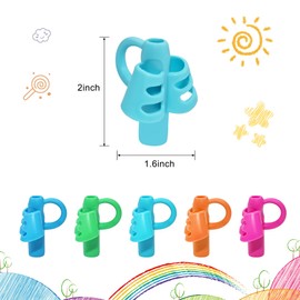 KIGEAPUEL 20 Pcs Pencil Grips for Kids Handwriting Pencil Holders Grippers Writing Posture Correction Tools for Toddlers, Special Needs Silicone Pencil Supplies for Kindergarten Preschoolers
