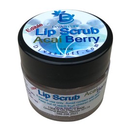 Diva Stuff Ultra Hydrating Lip Scrub for Soft Lips, Gentle Exfoliation, Moisturizer & Conditioner, Acai Berry – ¼ oz (Made in the USA)