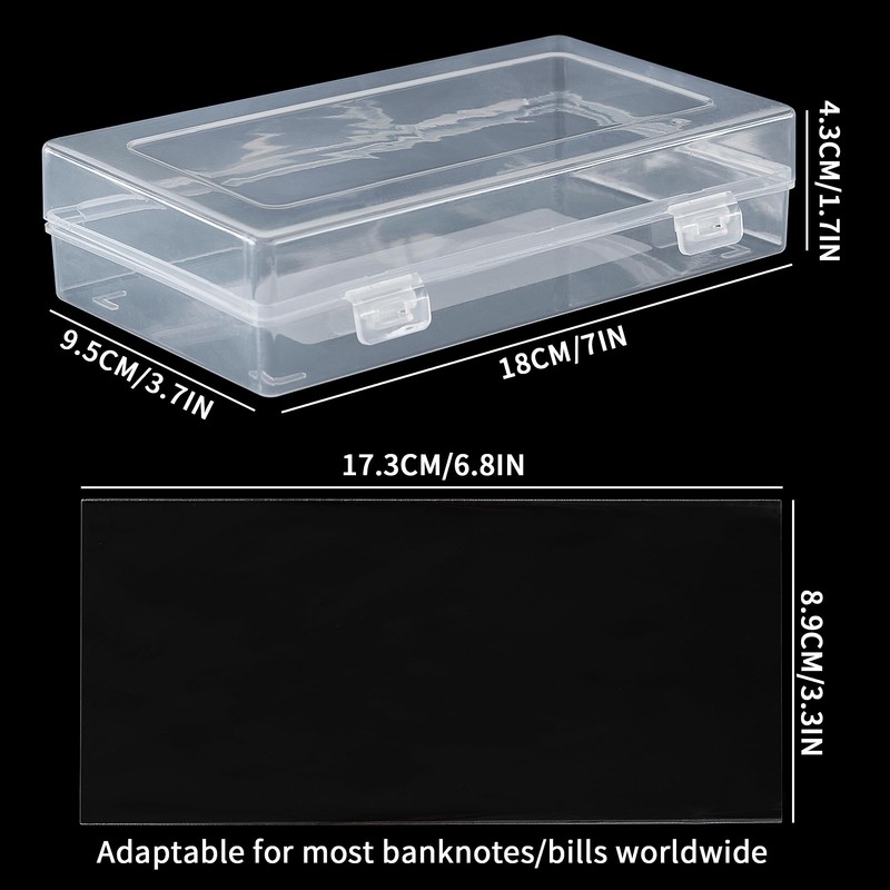 300 fundas de moneda, soporte transparente para dólares con caja