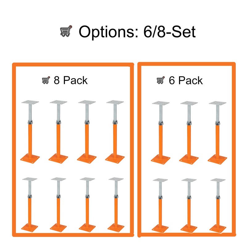 Everkeen House Jacks for Leveling, Floor Jacks Screw 8 PCS