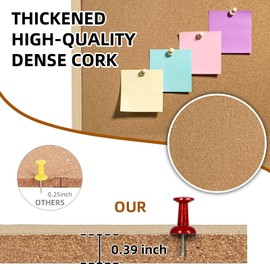 2 Pack 16” x 24” Cork Boards for Walls with Wooden Frame, Double Sided Office Board for Wall Organizer, Bulletins Board Decorative Hanging Pin Board for School, Home & Office, Memo Board