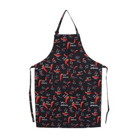 Apron Kitchen, 5 Patterns Women's Men's Practical Kitchen Restaurant Chef Chef Apron Dress with Pockets (Graphic of Red Pepper), Red pepper graphic