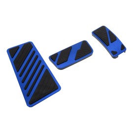 X AUTOHAUX 3 Pcs Automatic Foot Pedal Pads Foot Accelerator Pedal Covers for Ford for Ranger 2024 Aluminum Alloy Blue
