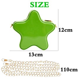 MEZHEN Handbag Star Bag Shoulder Bag Women's Crossbody Bag Girls Bags Star Chain Bag Party Bag Gifts Cute Star Purse 3D, Green, s