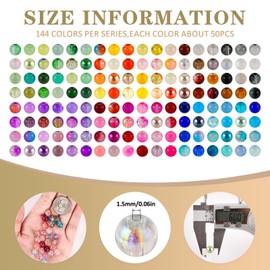 XSEINO About 7200PCS 6mm Glass Beads Bracelet Making Kit,144 Assorted Colors Crystal Glass Beads for Bracelet and Jewelry Making and DIY Crafts,Friendship Bracelets,to Give to Friends, Family
