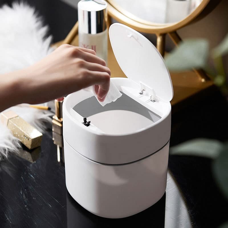 ETRAVEL Small bin office desk bin with lid for countertop,