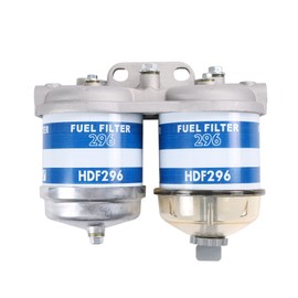 Dual Double Fuel Filter CAV Style Assembly Replacement For Ford Tractor Models 2000 2600 2610 2910 3000 3600 3610 4000 4110 4600 4610 5000 Compatible With New Holland NH Universal With Bowl