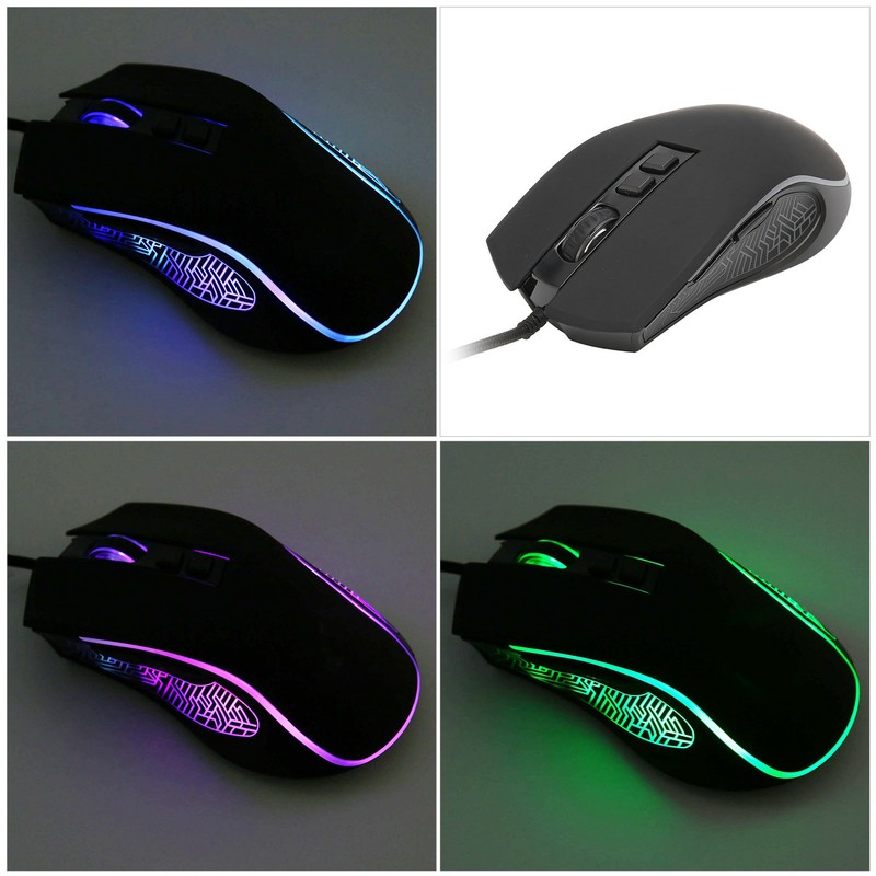 Gaming Mouse USB2.0 4 Adjustable DPI RGB Backlit Ergonomic Design