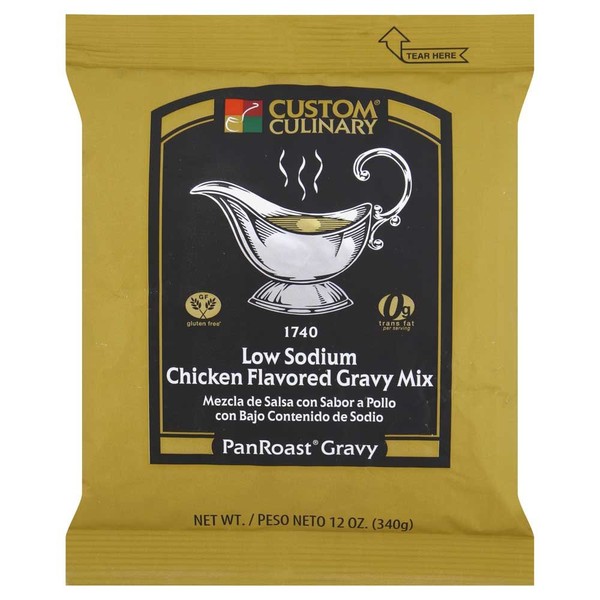 Custom Culinary PanRoast Low Sodium Chicken Flavored Gravy Mix, 12 Ounce -- 8 per case.