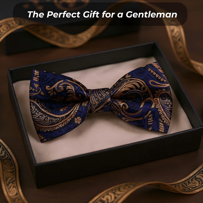 WOXVM Men's Bow Ties Pre-Tied Bow Tie Vintage Paisley Bowtie