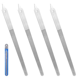 Kifmurase 4 Pcs Diamond Deb Nail Files with Sharp Pointed Tip, Double Sided Metal Nails File for Natural Nails, Stainless Steel Nail Dresser Buffering Files Tools for Salon Home Manicure Pedicure