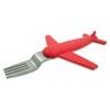 Kids' Airplane Fork & Spoon Set, Stainless Steel & Silicone