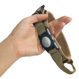 Heavy Duty Dog Collar with AirTag Holder - Tactical Dog Collar with Handle & Built-in AirTag Case - Adjustable GPS Air Tag Dog Collar for Medium, Large, Extra Large Dogs (Medium, Brow)