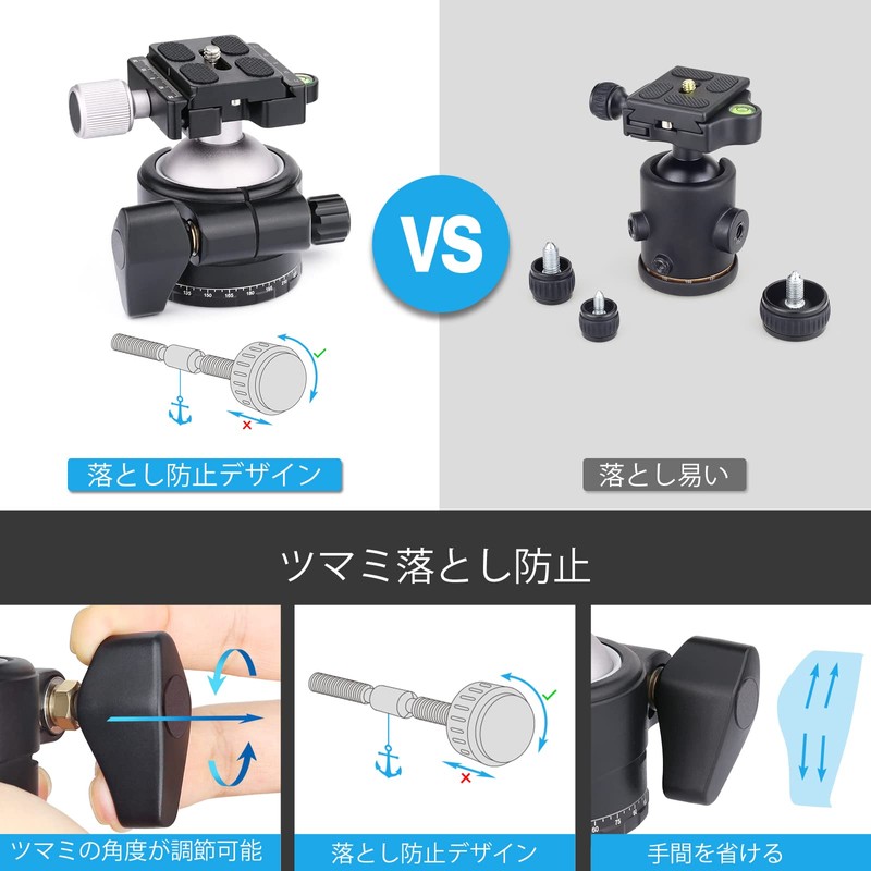 VIELKNOV 46mm Low Center of Gravity Ball Head Aluminum 360