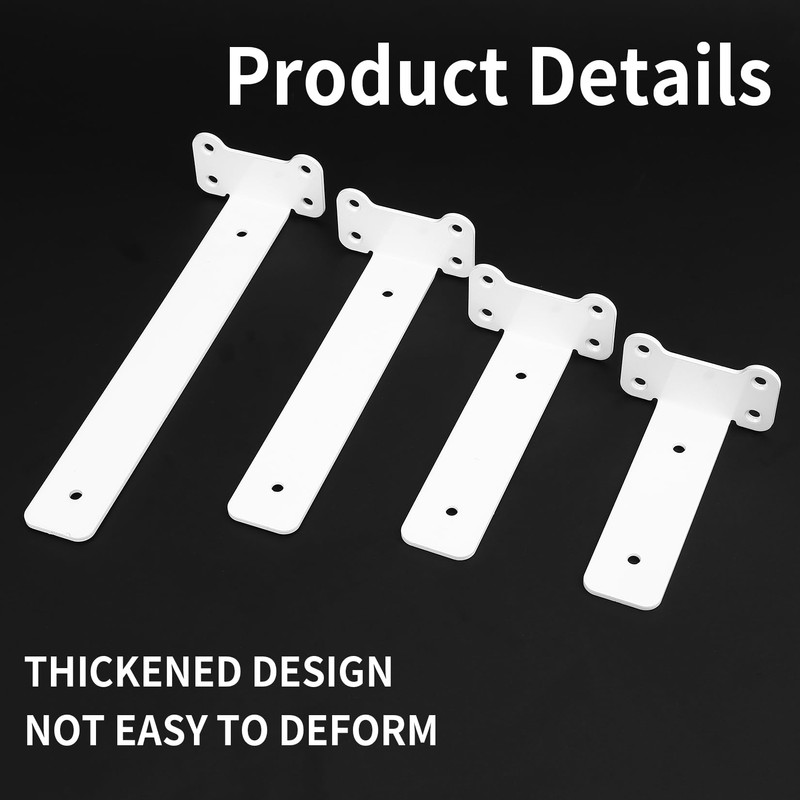 Pack of 4 Shelf Brackets, White, 125 mm Shelf Wall