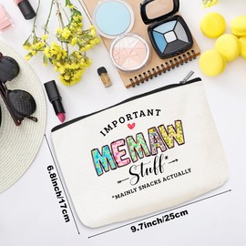 PQV Mom Cosmetic Bag Makeup Bag Grandma Gifts from Granddaughter Grandson Grandma Birthday Gifts Mothers Day Thank You Retirement Gift for Women Nana Mimi Gigi New Granny Christmas Toiletry Bags