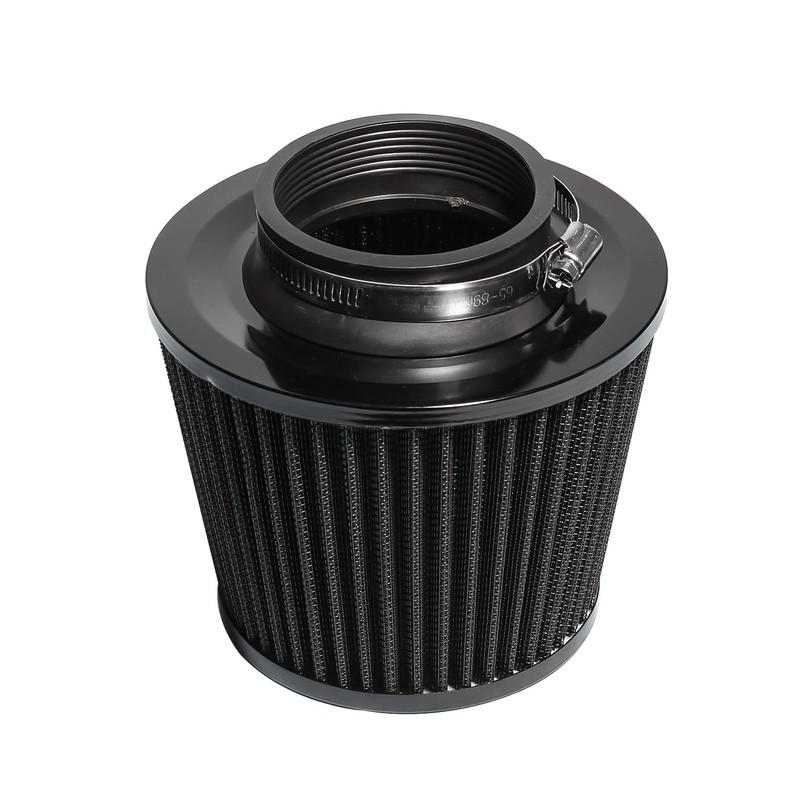 Travay 76mm 車の冷気吸気フィルター誘導ホースパイプマッシュルームヘッドオートバイキャブレターエアフィルタークリーナー吸気管 (BK)