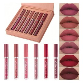 Set 6 Piezas Labial Líquido Mate Nude A 6pcs
