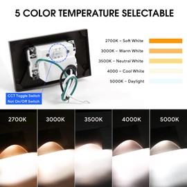 Energetic 5CCT 120V LED Step Lights, 2700K/3000K/3500K/4000K/5000K Indoor Outdoor Stair Light, 3W Dimmable LED Lights for Step Stair, CRI90, ETL Listed, IP65 Waterproof, Aluminum, Bronze, Pack of 6