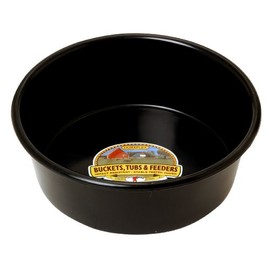 Little Giant® Plastic Utility Pan | Feed Pan | Durable & Versatile Livestock Feeding Bucket | Made in USA | 5 Quart | Black