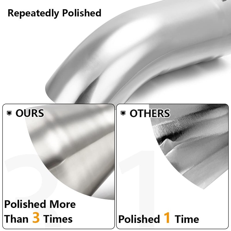 A-KARCK Turn Down Exhaust Tip 4" Inlet, Polished Tailpipe Tip