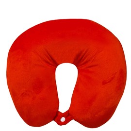 Large Micro Bead Travel Neck Pillow Aeroplane CAR Travel Soft Velvet Cushion (Red)