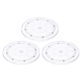 sourcing map 3Pack Acrylic Lazy Susan Turntable, 9" Spinner Lazy Susan Turntable Organizer, Acrylic Ball Bearing Rotating Tray for Pantry Spice Rack Decorating, Clear