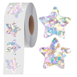 Reward Stickers (500 Sheets Per Roll, 1 Roll, 1.0 inch (2.5 cm), Tanabata Stickers, Star Stickers, Glittering Reward Stickers, Star Stickers, Glittering Reward Stickers, Large, Learning Stickers,