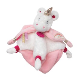 BABY NAT Unicorn Soft Stardust Cuddly Toy - Pink and White - Rainbow Embroidery - Gift Idea for Birth - Easy to Grip Comforter - Very Soft to Cuddle - BN0322