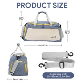 Women's Swimming Bag, Gym Bag, Large Sports Bag, Women's Sports Bag, Travel Bag, Sports Bag, Fitness Bag, 52 x 24 x 27, Weekend, Hospital Stay, XL, Green, Wet and dry gym bag that can be hung in the