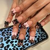White Press on Nails Coffin Fake Nails with Designs Glossy