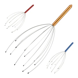 Relaxdays Head Massager, 12 Arms with Knobs, Massager for Manual Head Massages, Metal