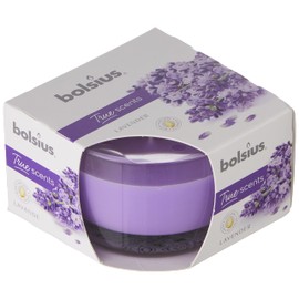 BOLSIUS Kleine Duftkerze aus Glas, Lavendel, Wachs, Violett