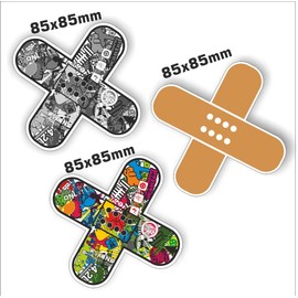 Folien-Zentrum - Set of 3 Stickers - Plaster 3 Pieces 8.5 x 8.5 cm - High-Quality Car Tuning Sticker - OEM & JDM Car Sticker - Funny Stickers for Car - Stickerbomb - Car Sticker - Made in Germany