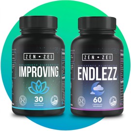 ZENZEI | RELAXING SLEEP KIT | Paquete de Suplementos Inteligenentes para Relajar, Descansar y Obtener un Sueño Profundo y Reparador — 100% Veganos | MARCA PREMIUM