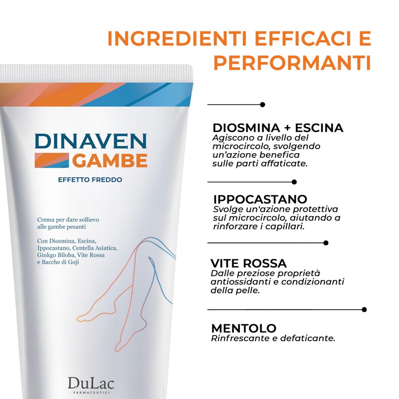 DuLàc, Dinaven Cold Effect Legs, Leg Cream with Diosmin, Escin,