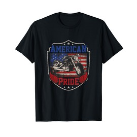 American Motorcycle Pride Vintage Proud biker 4th of July T-Shirt