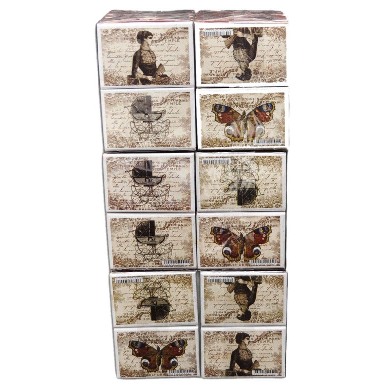 jameitop® 60 Matchboxes / Matches Mixed Nostalgia Motifs 2400 Matches